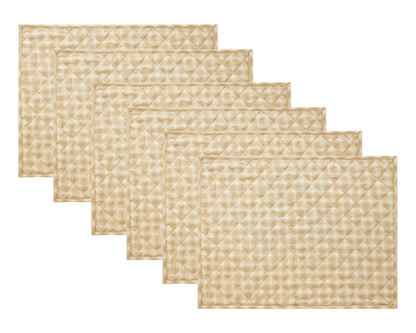 Quilted PLACEMAT holiday beige Country Plaid 14"X19" by HOME HEART Brands/Table mat(5942)