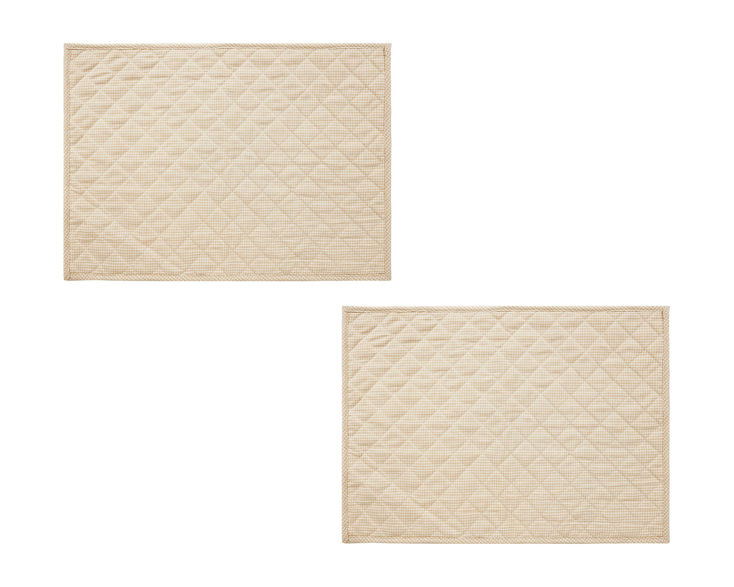 Quilted PLACEMAT ivory gingham Country Plaid 14"X19" by HOME HEART Brands/Table mat(5944)