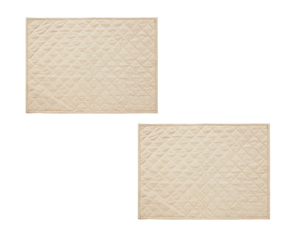 Quilted PLACEMAT ivory gingham Country Plaid 14"X19" by HOME HEART Brands/Table mat(5944)