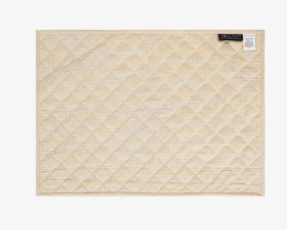 Quilted PLACEMAT ivory gingham Country Plaid 14"X19" by HOME HEART Brands/Table mat(5944)