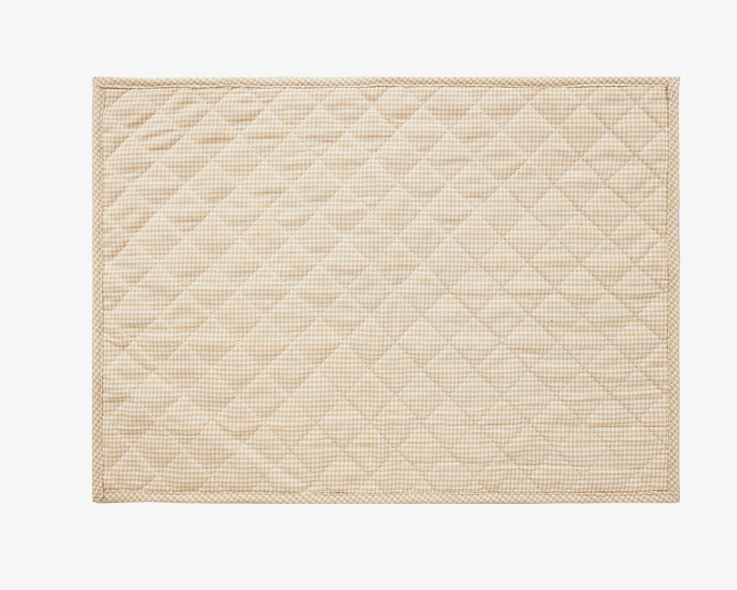 Quilted PLACEMAT ivory gingham Country Plaid 14"X19" by HOME HEART Brands/Table mat(5944)