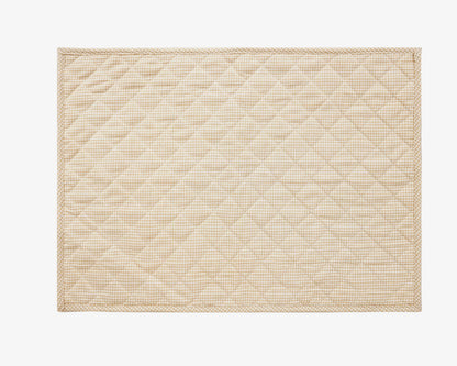Quilted PLACEMAT ivory gingham Country Plaid 14"X19" by HOME HEART Brands/Table mat(5944)