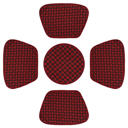 Wedge quilted placemat ,Trivet, pot holder, table mat Farm house Buffalo plaid cotton dark red black reversible by HOME HEART Brands(India)