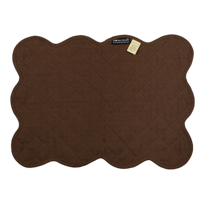 Quilted placemat, table mat & Table toppers green and gold 14"X19" by HOME HEART Brands( made in INDIA)