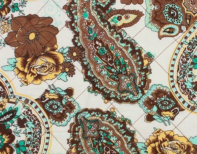 Quilted Table Runner & Toppers green gold paisley by HOME HEART Brands (made in INDIA)