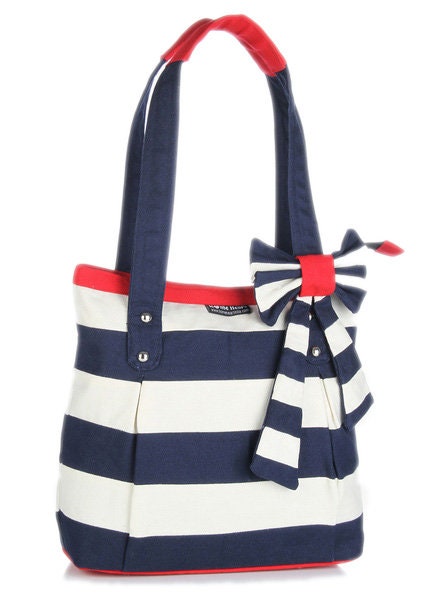 Hand bag duck cotton canvas bag hand crafted bow FRANCES bag by HOME HEART Brands(Made in India)