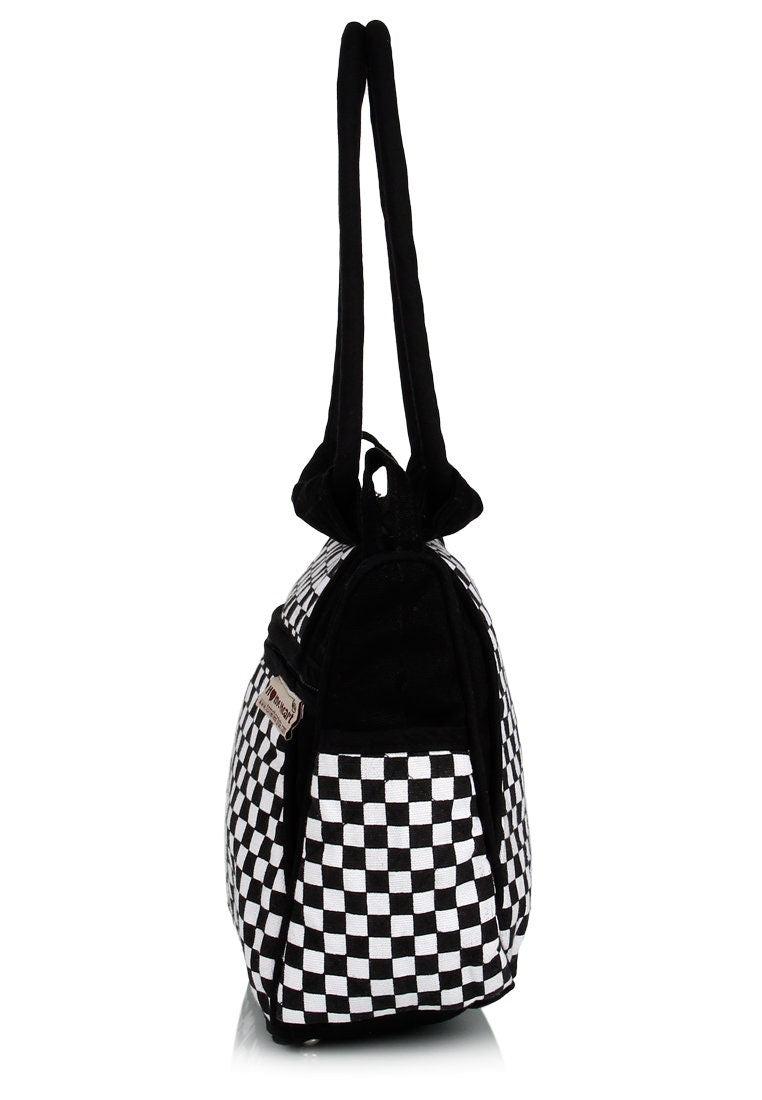 Side of Black & offwhite bag
