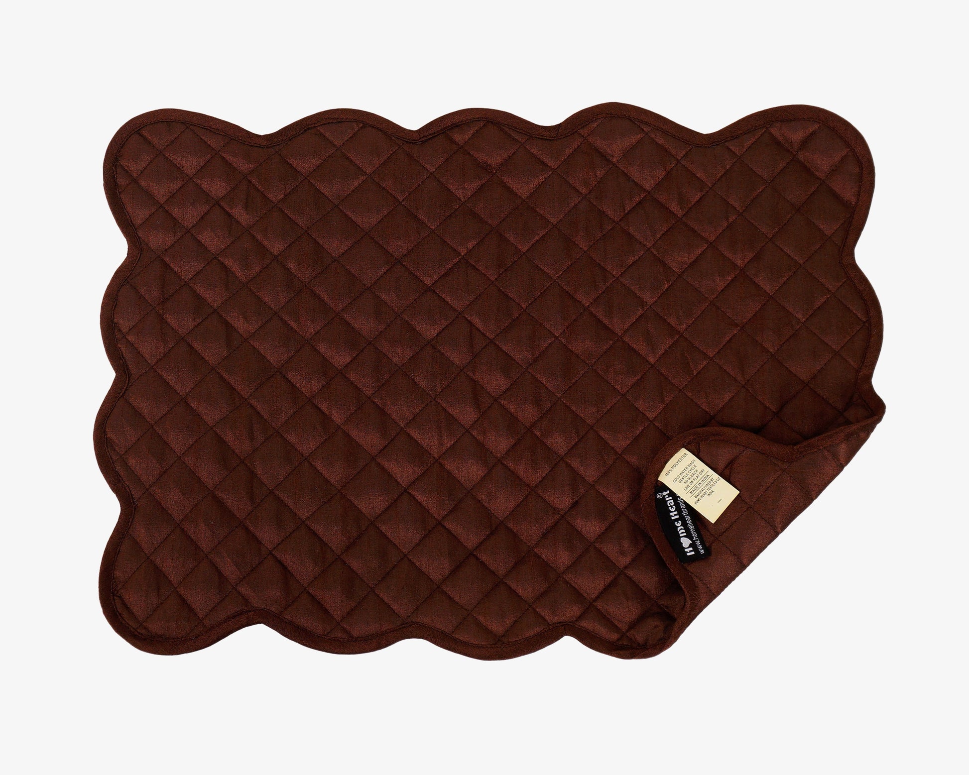 Quilted Table runner, Trivet, placemat & Table toppers duiponi Silk brown reversible design by HOME HEART Brands(Made in India)