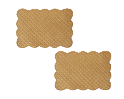 Quilted Table runner, Trivet, placemat  & Table toppers  duiponi Silk beige reversible design by HOME HEART Brands(Made in India)