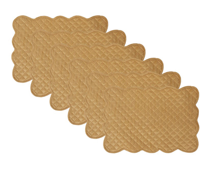 Quilted Table runner, Trivet, placemat  & Table toppers  duiponi Silk beige reversible design by HOME HEART Brands(Made in India)