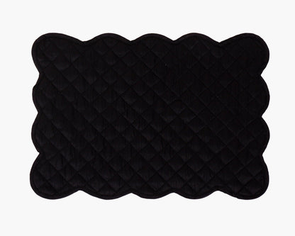 Dupioni Silk black reversible Quilted Table runner, Trivet, placemat & Table toppers design by HOME HEART Brands