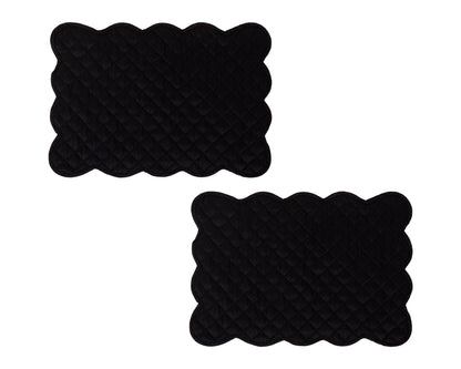 Dupioni Silk black reversible Quilted Table runner, Trivet, placemat & Table toppers design by HOME HEART Brands