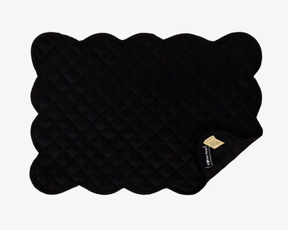 Dupioni Silk black reversible Quilted Table runner, Trivet, placemat & Table toppers design by HOME HEART Brands