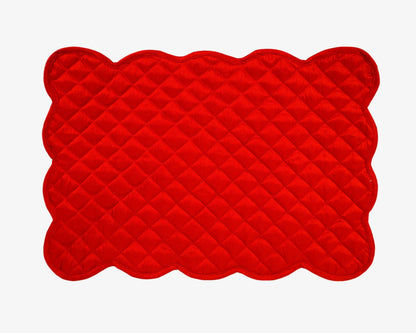Quilted Table runner, Trivet, placemat & Table toppers duiponi Silk red reversible design by HOME HEART Brands(Made in India)