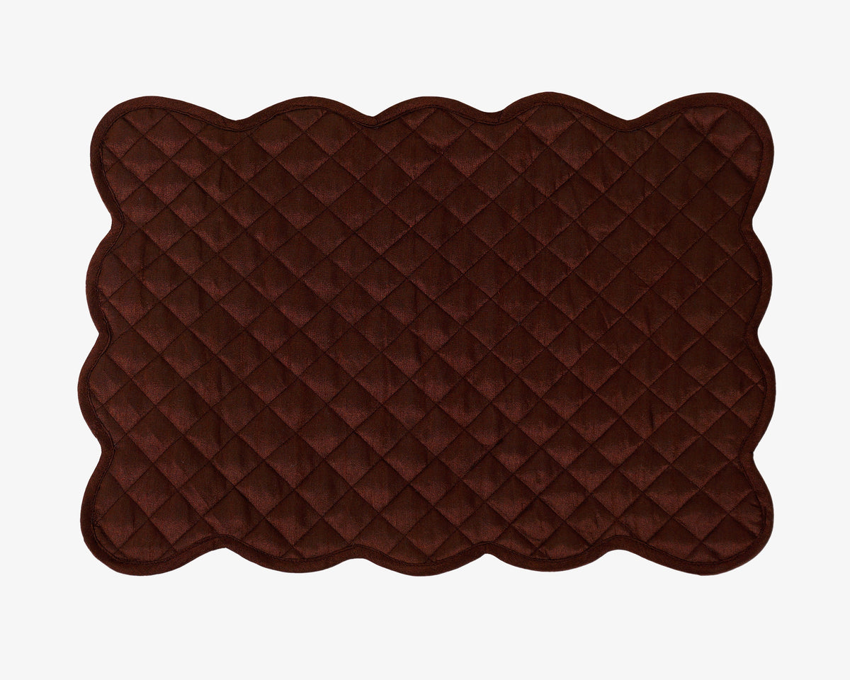 Quilted Table runner, Trivet, placemat & Table toppers duiponi Silk brown reversible design by HOME HEART Brands(Made in India)