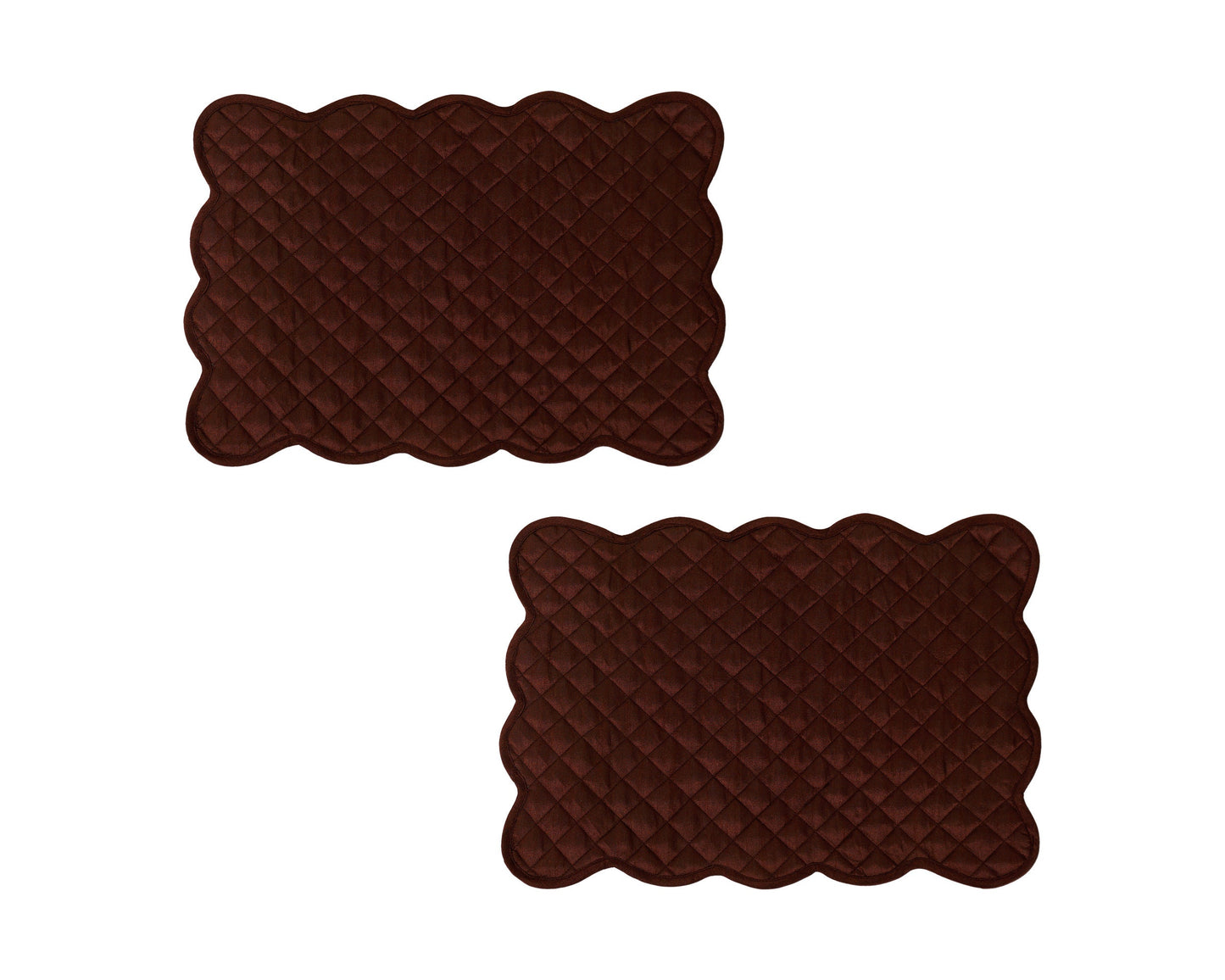 Quilted Table runner, Trivet, placemat & Table toppers duiponi Silk brown reversible design by HOME HEART Brands(Made in India)