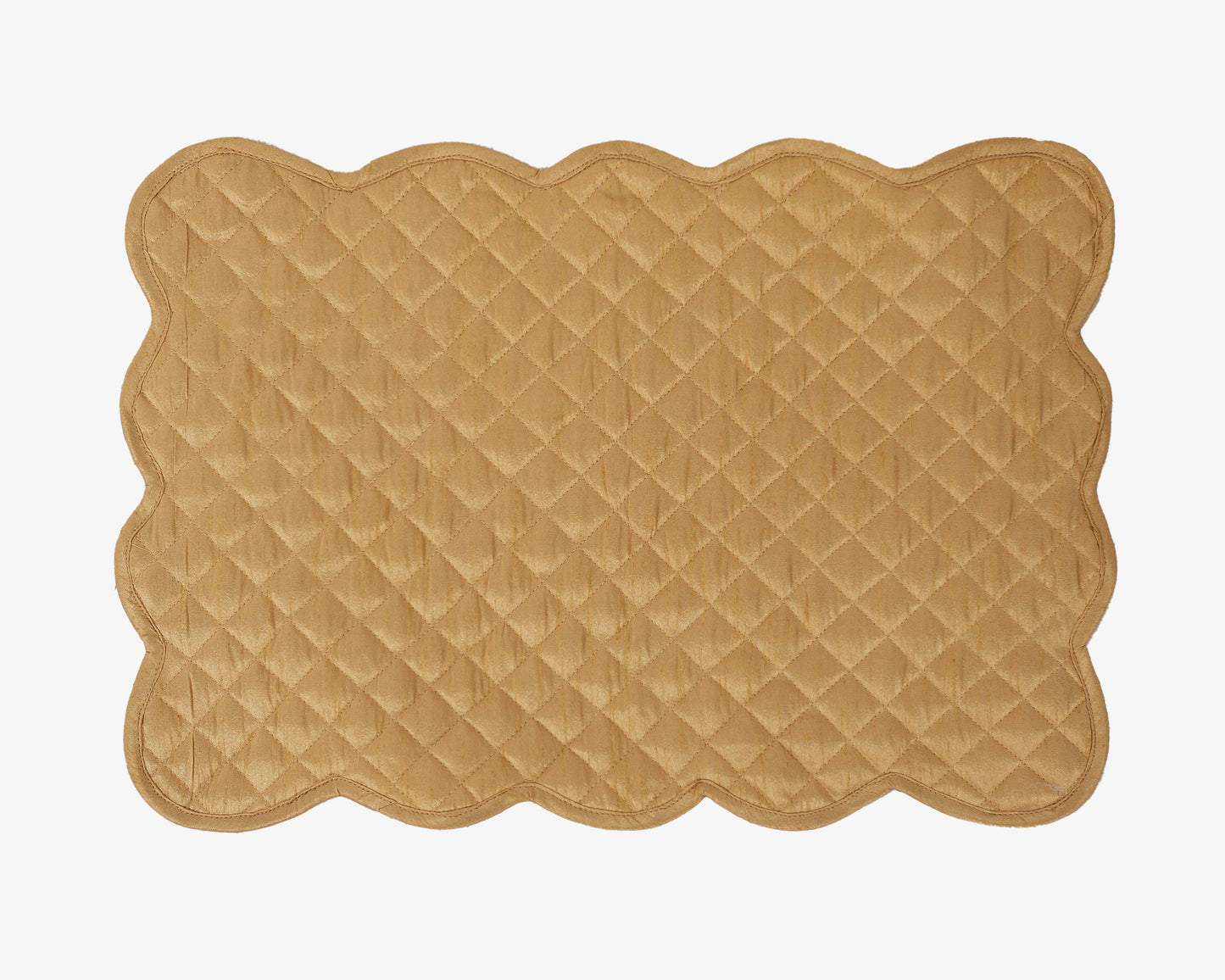 Quilted Table runner, Trivet, placemat  & Table toppers  duiponi Silk beige reversible design by HOME HEART Brands(Made in India)