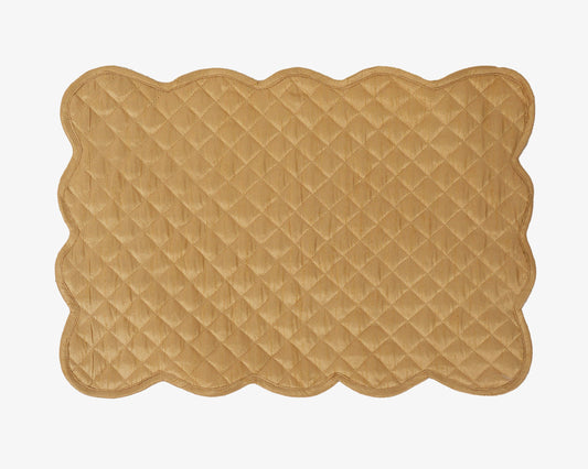 Quilted Table runner, Trivet, placemat & Table toppers duiponi Silk beige reversible design by HOME HEART Brands(Made in India)
