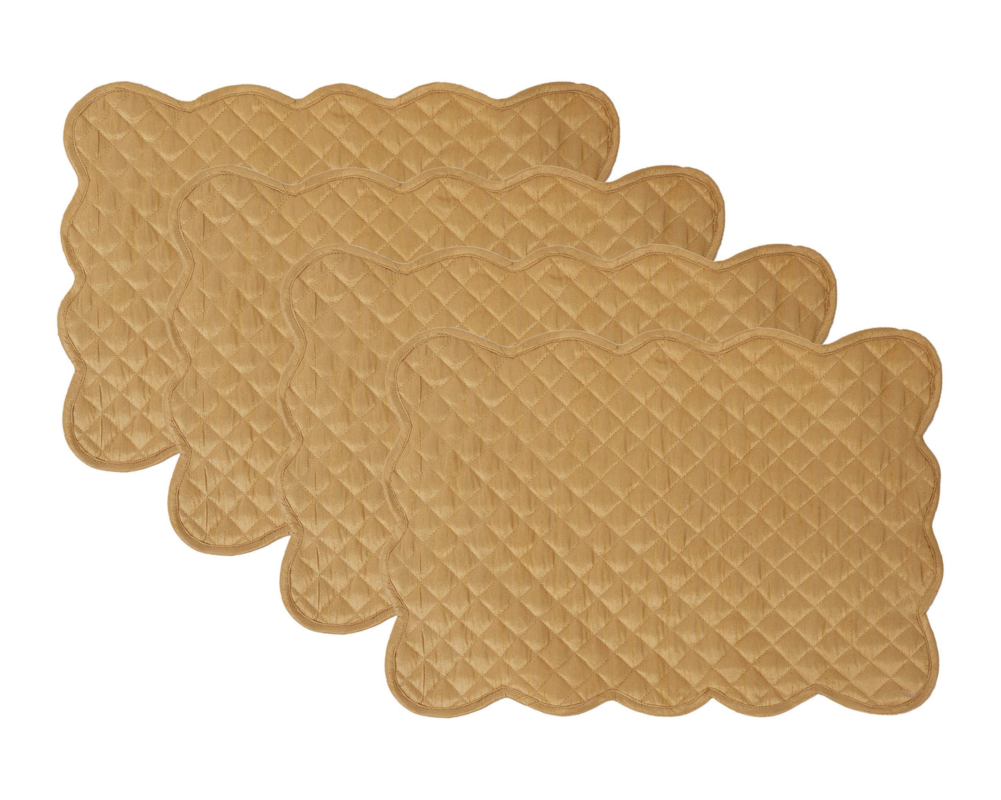 Quilted Table runner, Trivet, placemat  & Table toppers  duiponi Silk beige reversible design by HOME HEART Brands(Made in India)