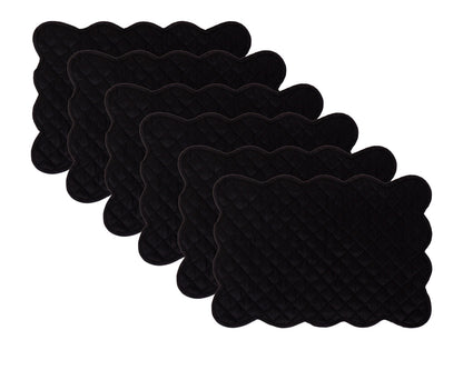 Dupioni Silk black reversible Quilted Table runner, Trivet, placemat & Table toppers design by HOME HEART Brands