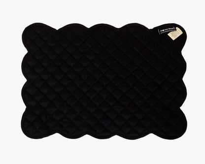 Dupioni Silk black reversible Quilted Table runner, Trivet, placemat & Table toppers design by HOME HEART Brands