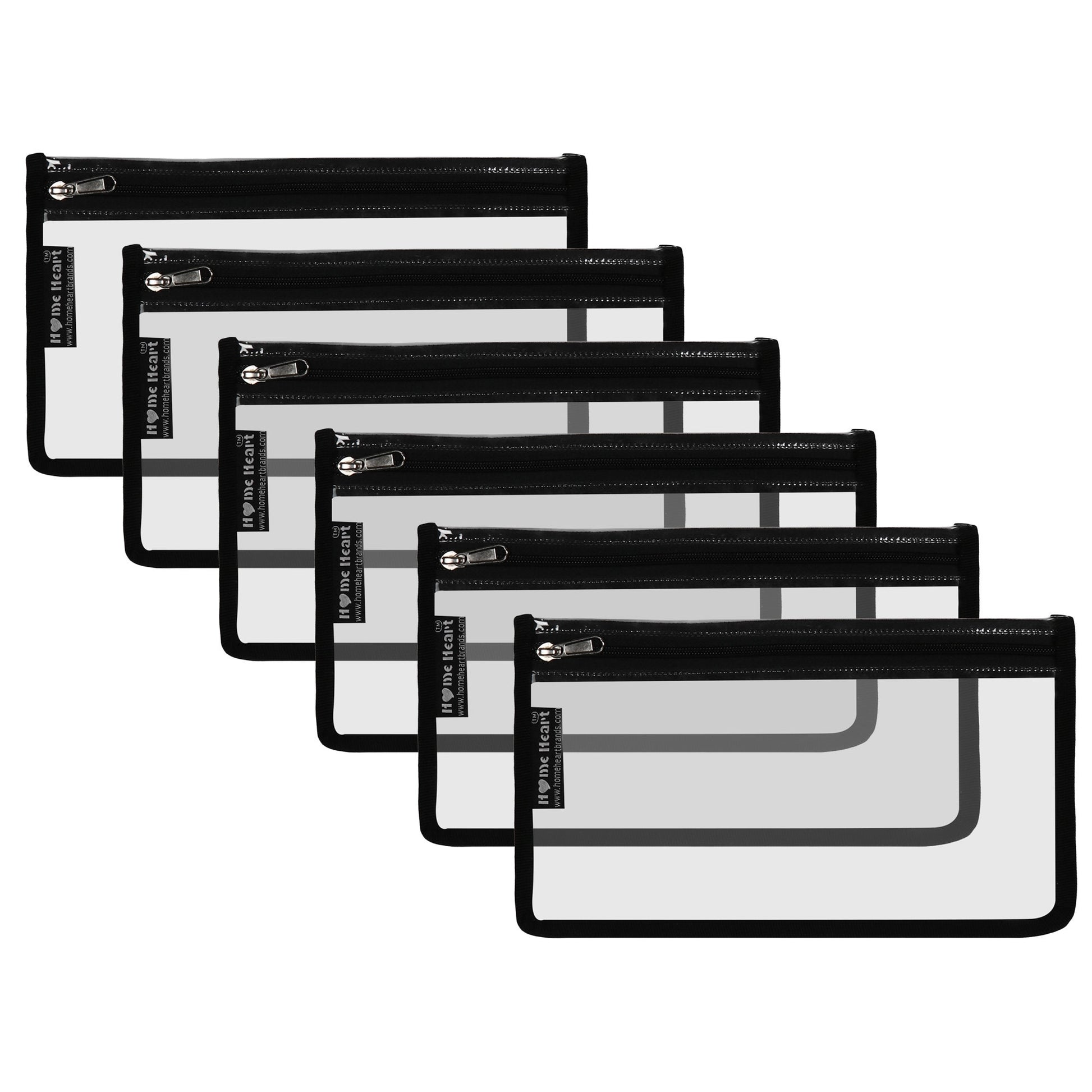 HOME HEART Brands multi-Purpose Water Resistant Clear Pvc Organizer Bag Pouch with #5 YKK Zipper Closure medium Size 7"x12"(Made in India)