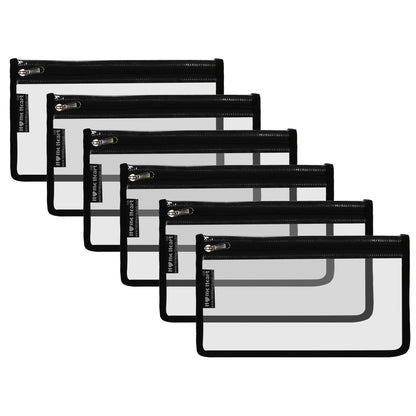 HOME HEART Brands multi-Purpose Water Resistant Clear Pvc Organizer Bag Pouch with #5 YKK Zipper Closure medium Size 7"x12"(Made in India)