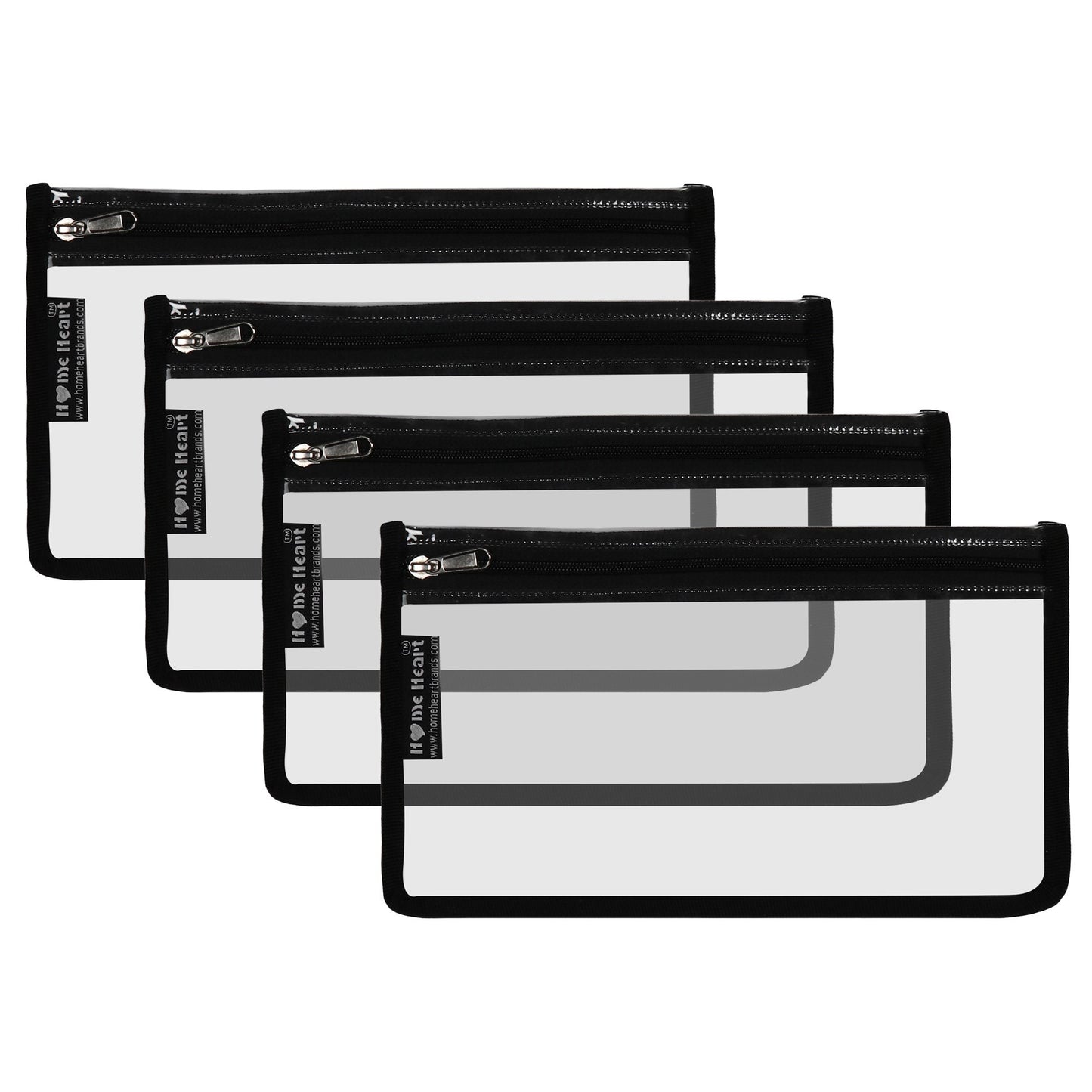 HOME HEART Brands multi-Purpose Water Resistant Clear Pvc Organizer Bag Pouch with #5 YKK Zipper Closure medium Size 7"x12"(Made in India)