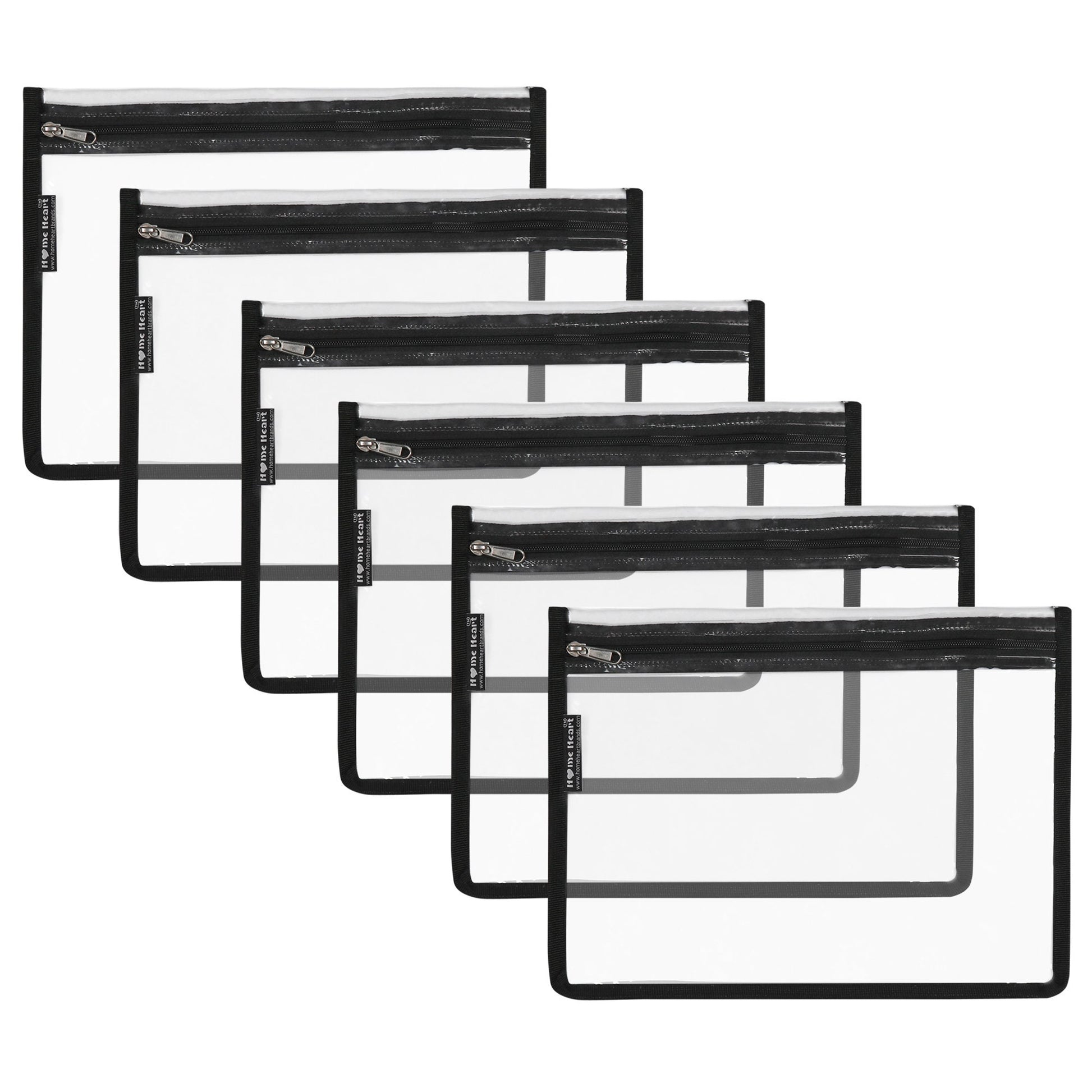 HOME HEART Brands multi-Purpose Water Resistant Clear Pvc Organizer Bag Pouch with Zipper Closure Large Size 9"x10"(Made in India)