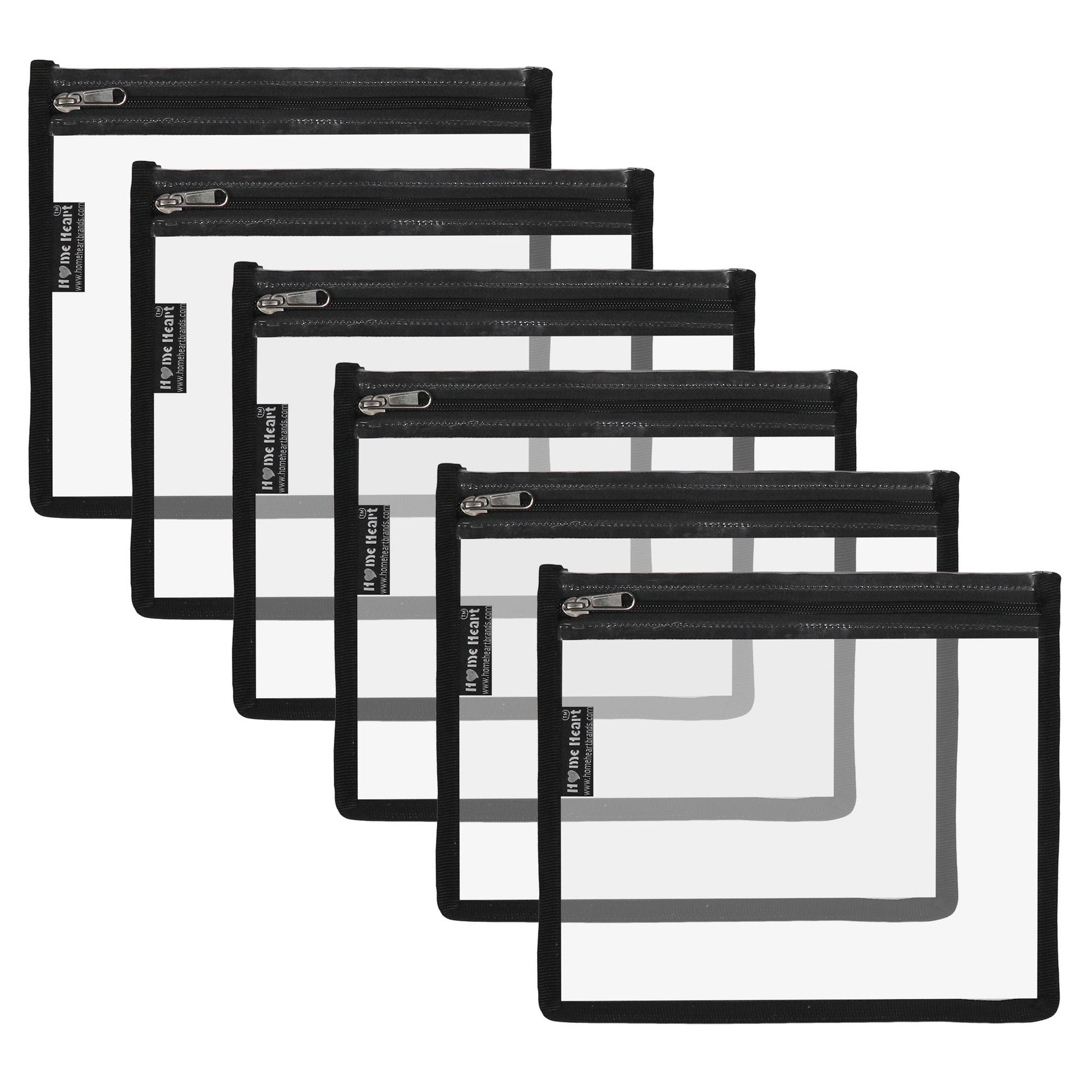 HOME HEART Brands multi-Purpose Water Resistant Clear Pvc Organizer Bag with Zipper Closure 6&4 pack X- Large Size 10"x13"(Made in India)