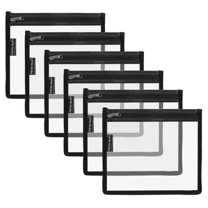 HOME HEART Brands multi-Purpose Water Resistant Clear Pvc Organizer Bag with Zipper Closure 6&4 pack X- Large Size 10"x13"(Made in India)