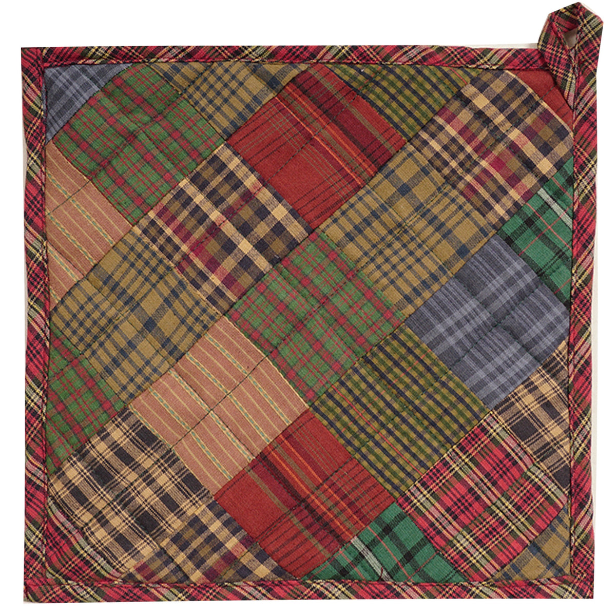 Quilted Pot Holder/Table topper/hot pads patchwork for kitchen Lincoln Mix 9"x9" by HOME HEART Brands( Made in India)