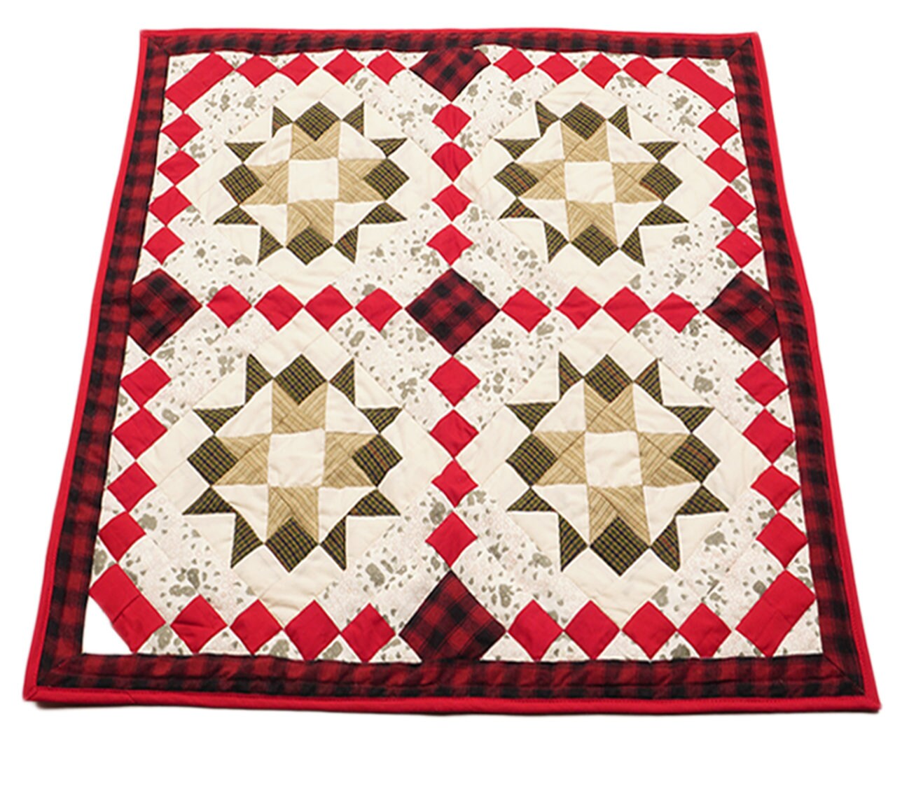 Table runner, small quilt,Wallhanging  Table Toppers multi prints Twinkle star patchwork with sew pocket by HOME HEART Brands(Made in India)