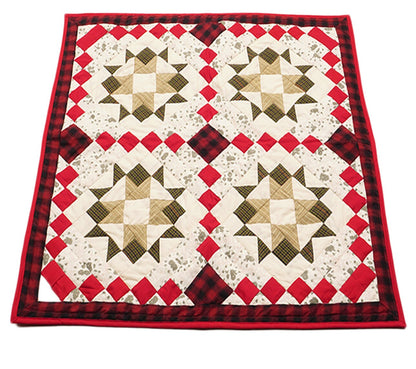Table runner, small quilt,Wallhanging  Table Toppers multi prints Twinkle star patchwork with sew pocket by HOME HEART Brands(Made in India)
