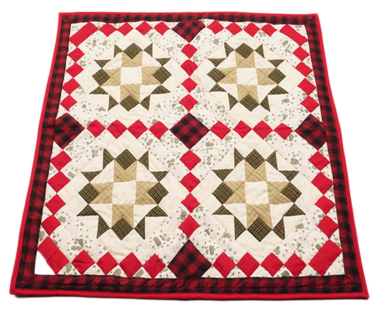 Table runner, small quilt,Wallhanging Table Toppers multi prints Twinkle star patchwork with sew pocket by HOME HEART Brands(Made in India)
