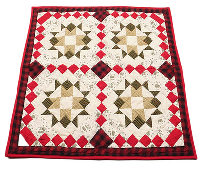 Table runner, small quilt,Wallhanging Table Toppers multi prints Twinkle star patchwork with sew pocket by HOME HEART Brands(Made in India)