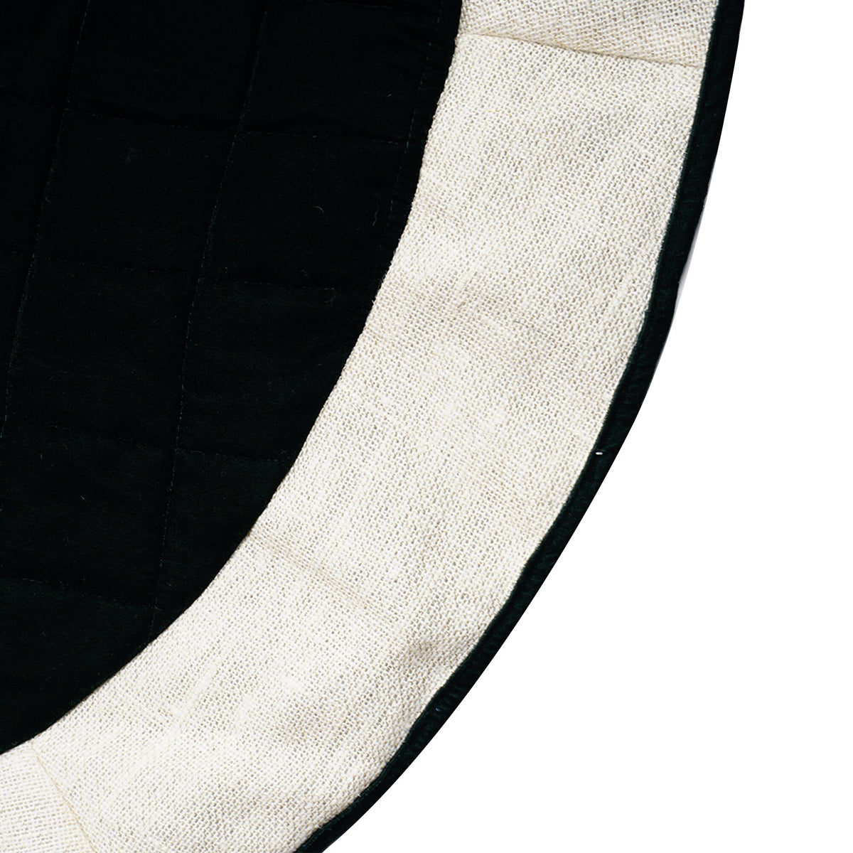 Christmas tree skirt quilted classic green micro Velvet and lurex jute Thick Double Layer by Home Heart Brands(Made in India)