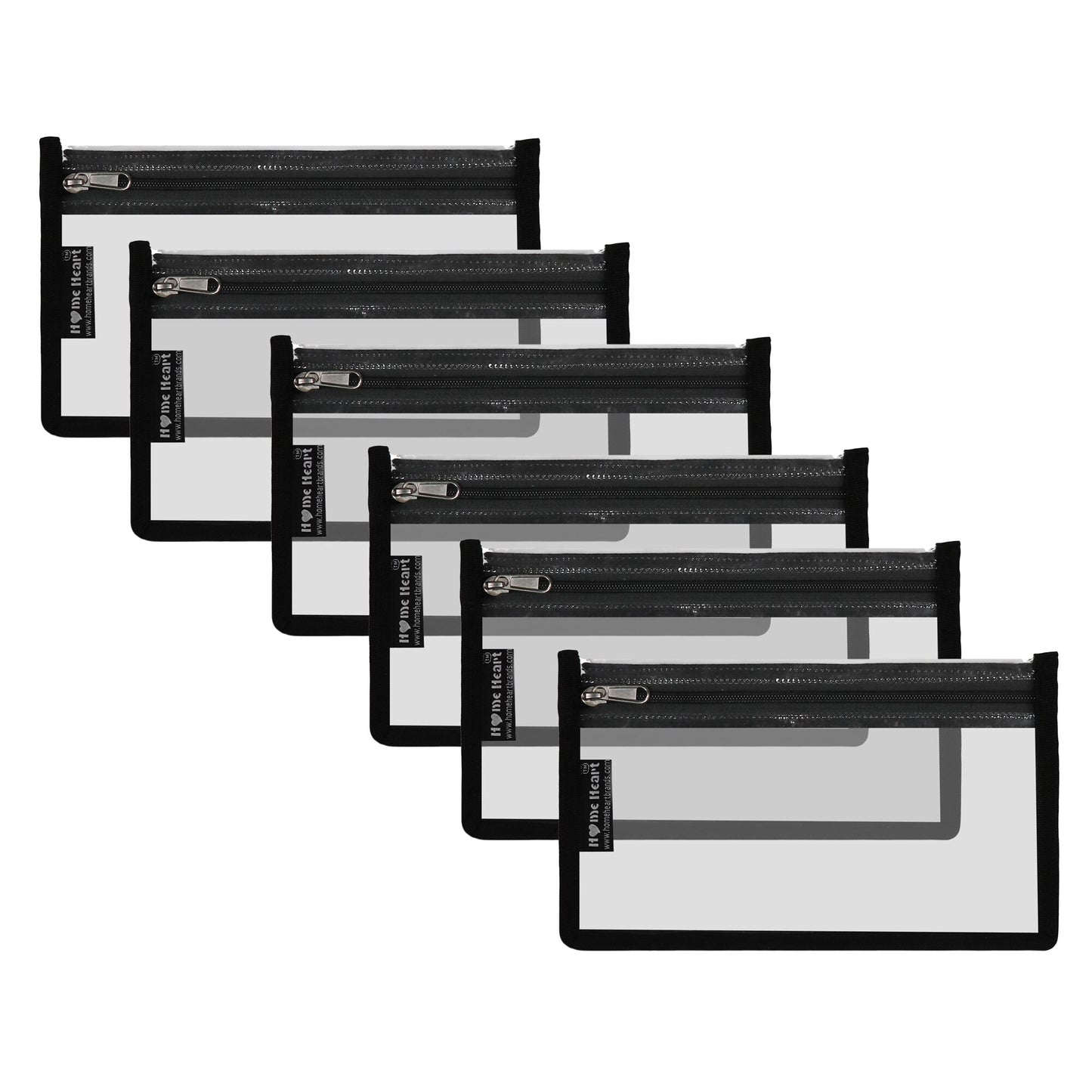 HOME HEART Brands multi-Purpose Water Resistant Clear Pvc Organizer Bag Pouch with YKK #5 Zipper Closure Small Size 6"x10"(Made in India)