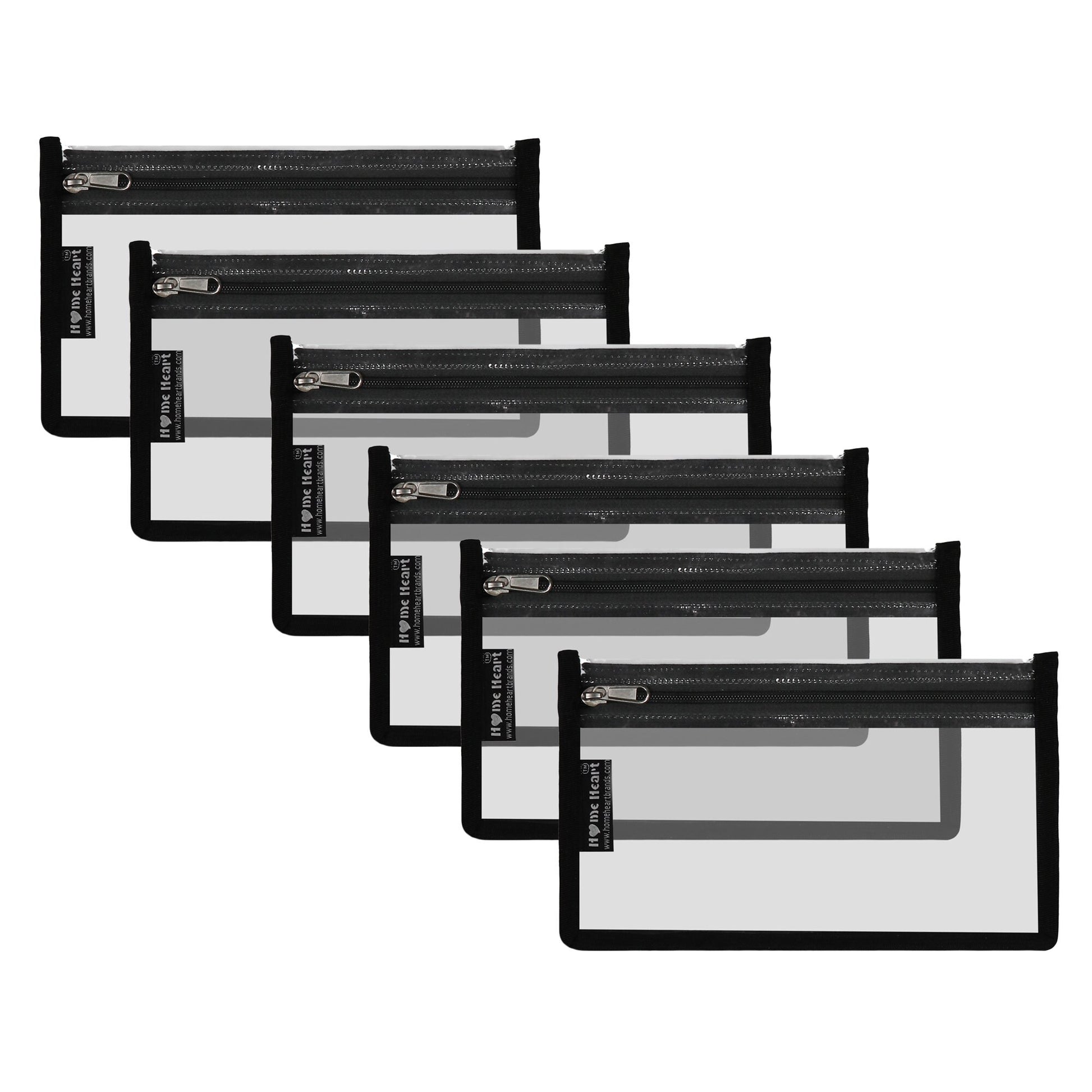 HOME HEART Brands multi-Purpose Water Resistant Clear Pvc Organizer Bag Pouch with YKK #5 Zipper Closure Small Size 6"x10"(Made in India)