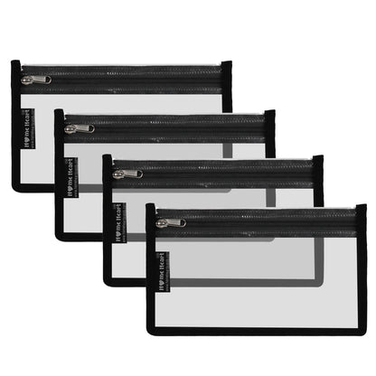 HOME HEART Brands multi-Purpose Water Resistant Clear Pvc Organizer Bag Pouch with YKK #5 Zipper Closure Small Size 6"x10"(Made in India)