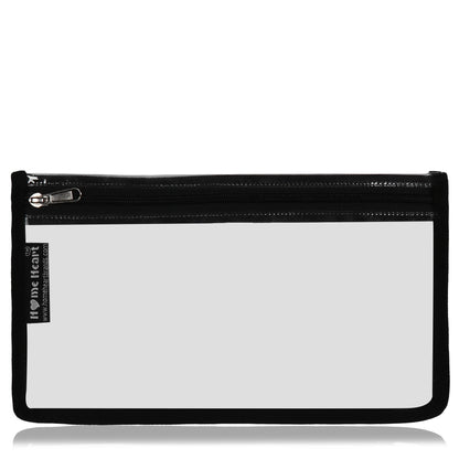 HOME HEART Brands multi-Purpose Water Resistant Clear Pvc Organizer Bag Pouch with #5 YKK Zipper Closure medium Size 7"x12"(Made in India)