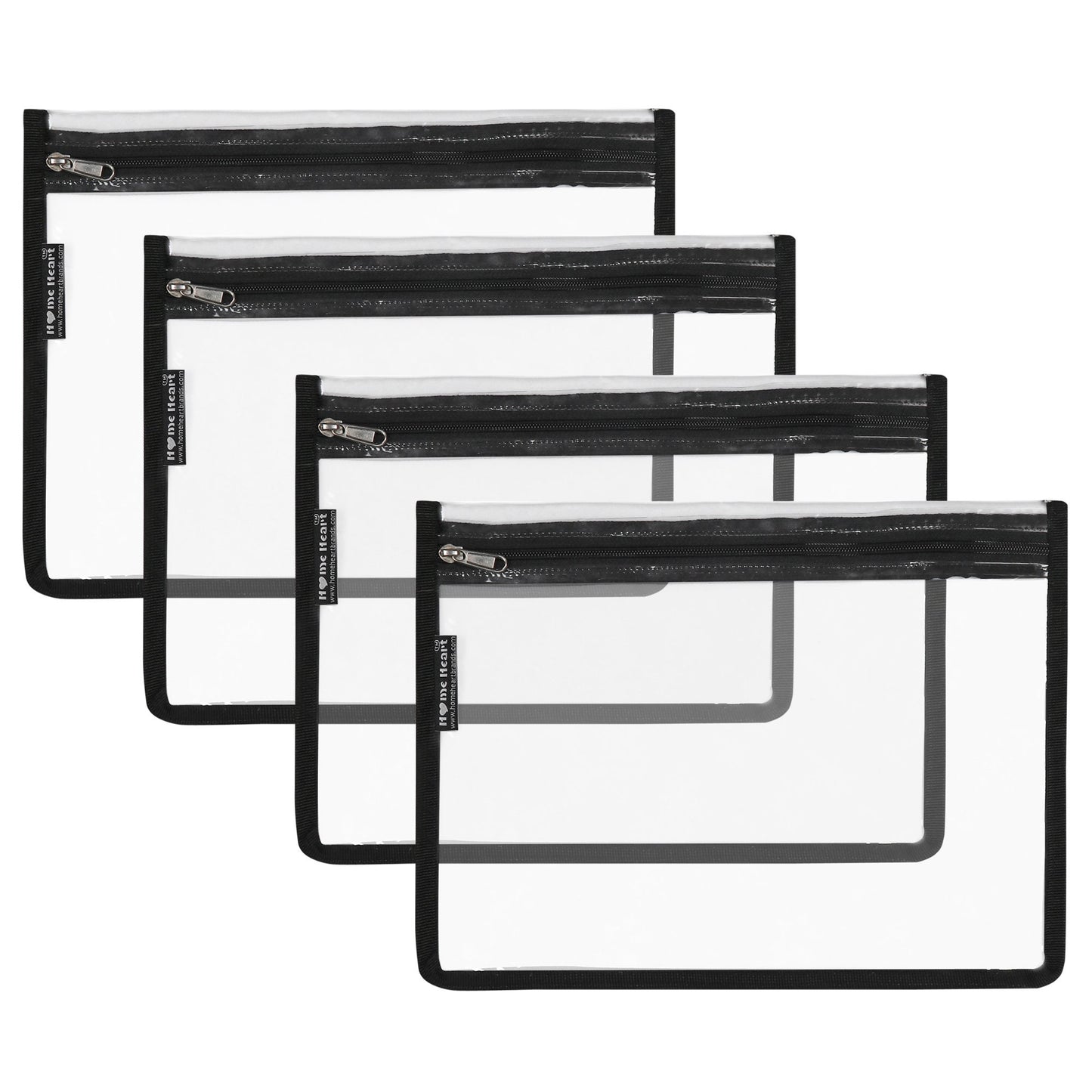 HOME HEART Brands multi-Purpose Water Resistant Clear Pvc Organizer Bag Pouch with Zipper Closure Large Size 9"x10"(Made in India)