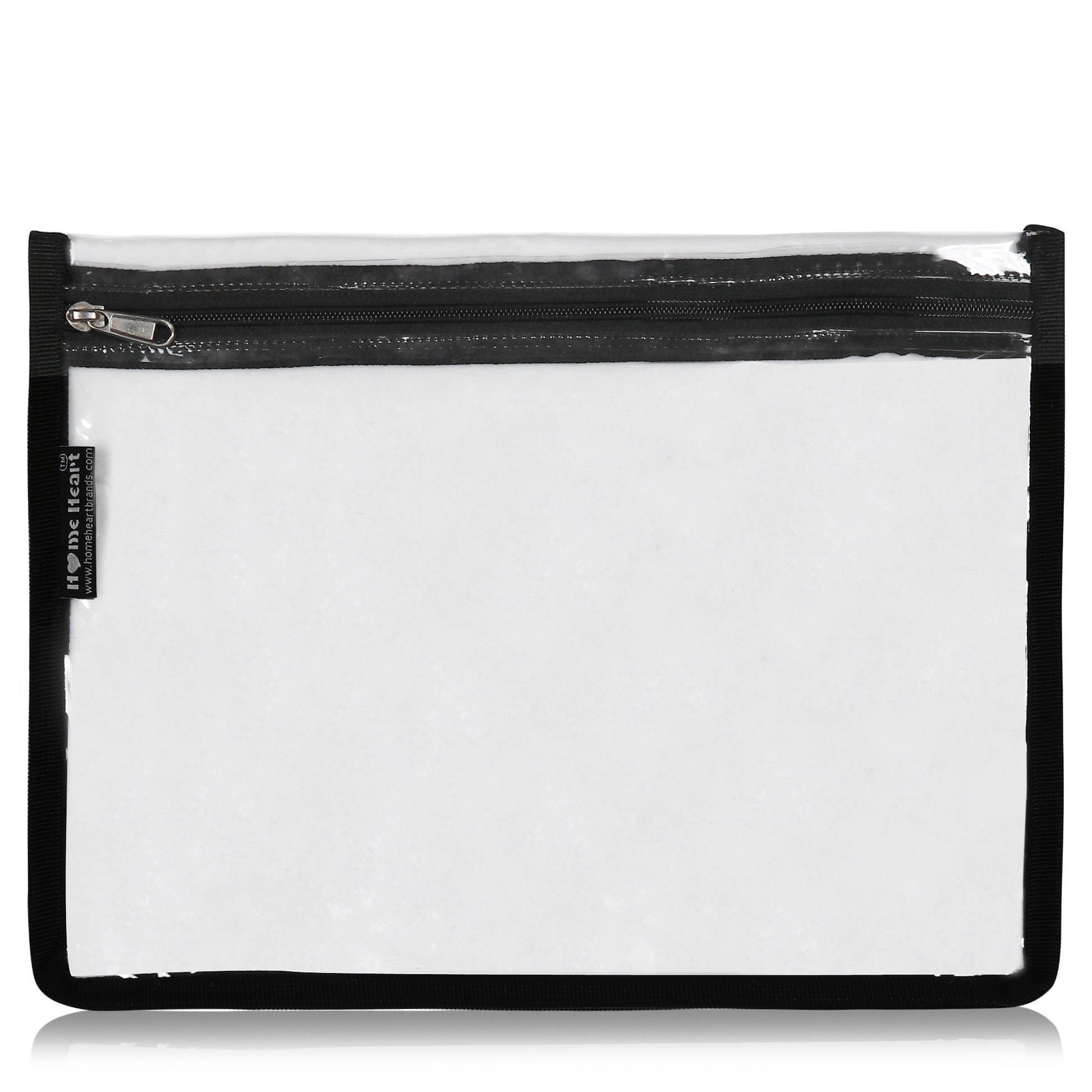 HOME HEART Brands multi-Purpose Water Resistant Clear Pvc Organizer Bag Pouch with Zipper Closure Large Size 9"x10"(Made in India)