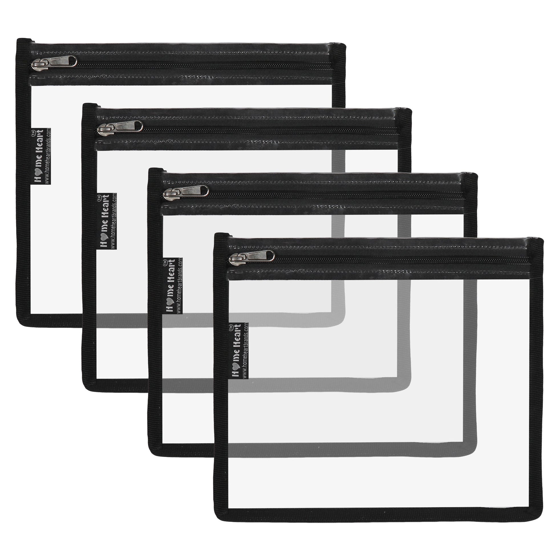 HOME HEART Brands multi-Purpose Water Resistant Clear Pvc Organizer Bag with Zipper Closure 6&4 pack X- Large Size 10"x13"(Made in India)