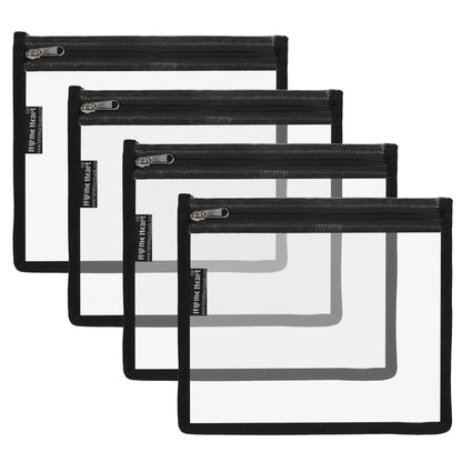 HOME HEART Brands multi-Purpose Water Resistant Clear Pvc Organizer Bag with Zipper Closure 6&4 pack X- Large Size 10"x13"(Made in India)