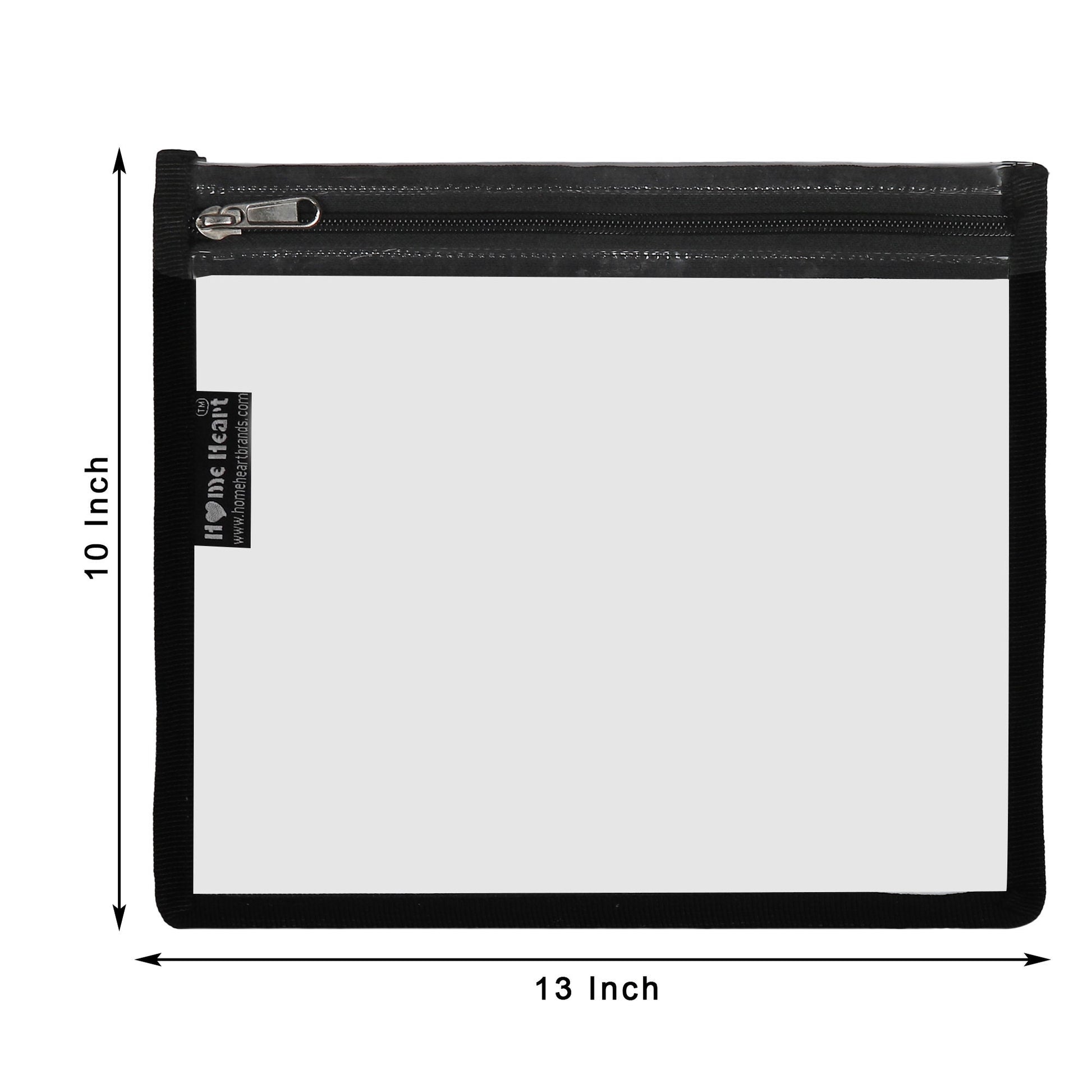 HOME HEART Brands multi-Purpose Water Resistant Clear Pvc Organizer Bag with Zipper Closure 6&4 pack X- Large Size 10"x13"(Made in India)