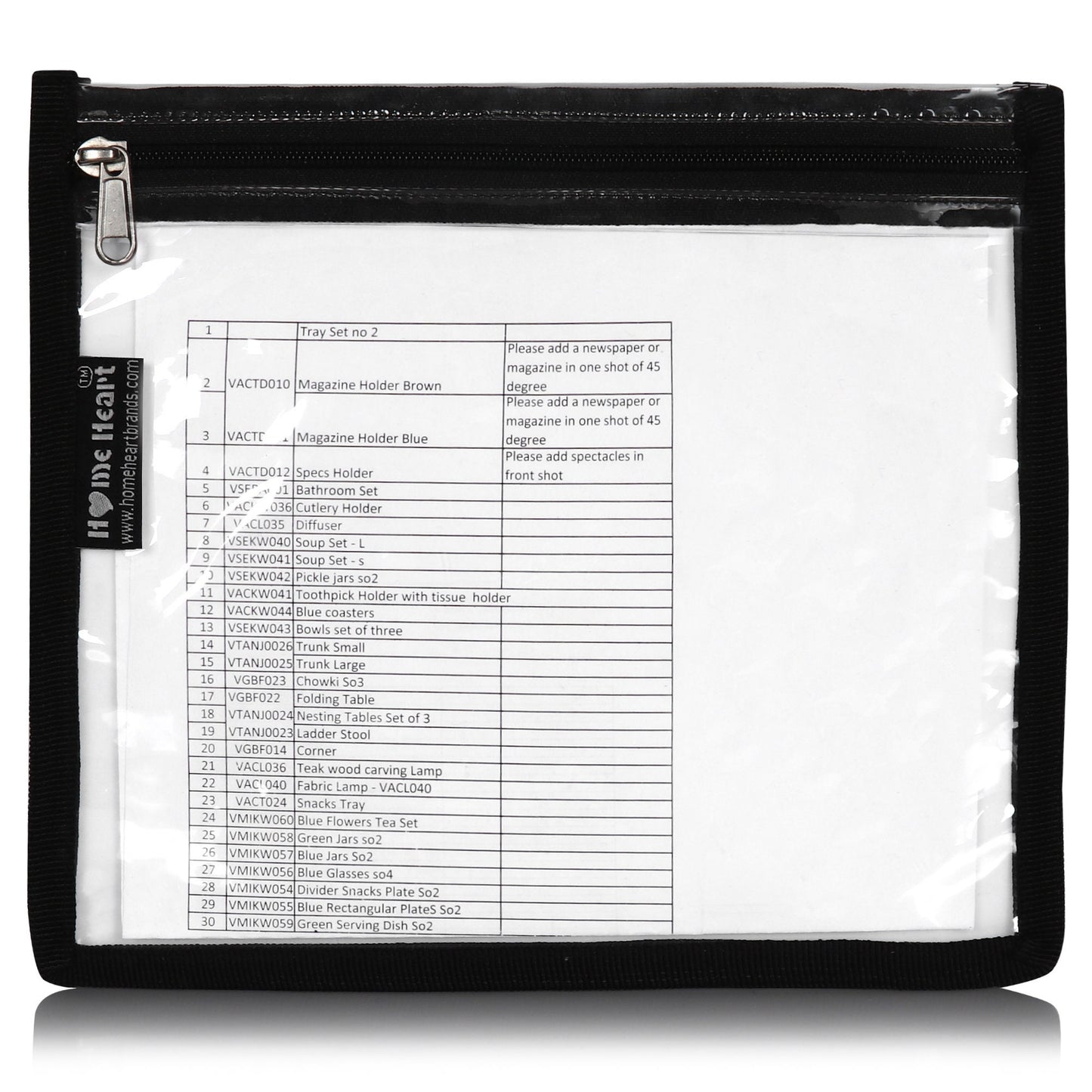 HOME HEART Brands multi-Purpose Water Resistant Clear Pvc Organizer Bag with Zipper Closure 6&4 pack X- Large Size 10"x13"(Made in India)