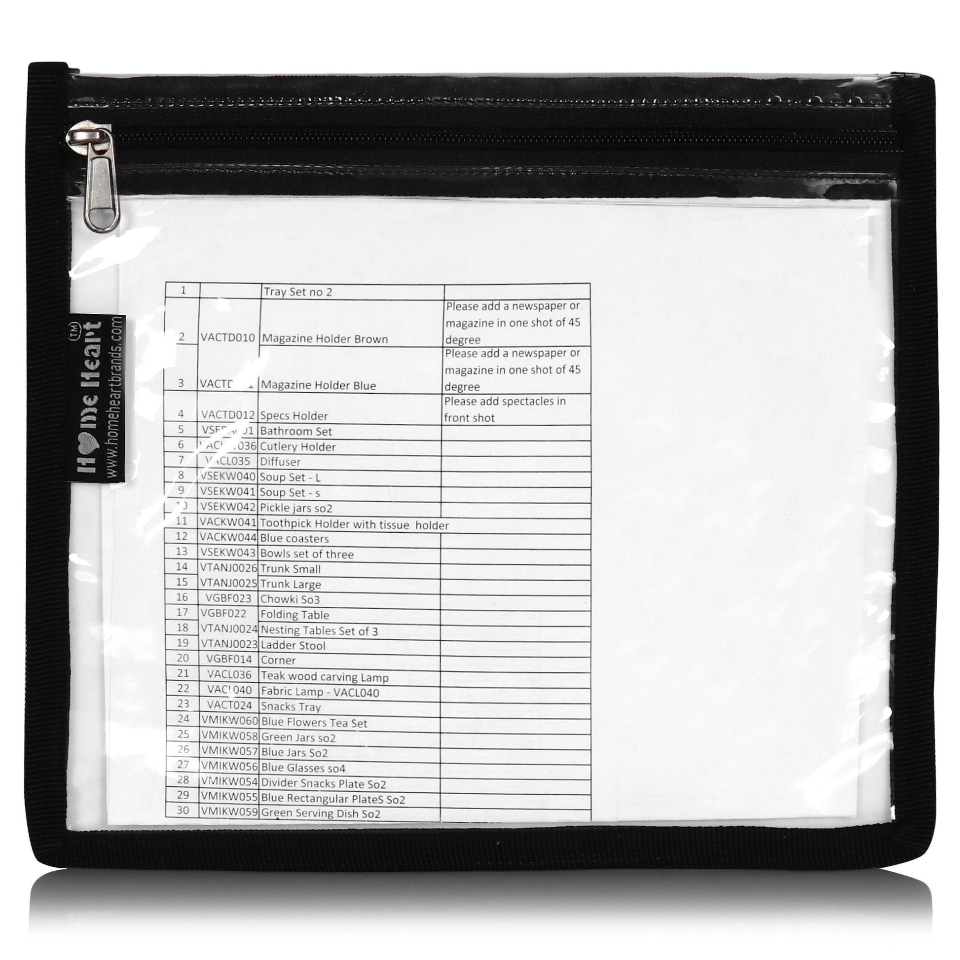 HOME HEART Brands multi-Purpose Water Resistant Clear Pvc Organizer Bag with Zipper Closure 6&4 pack X- Large Size 10"x13"(Made in India)