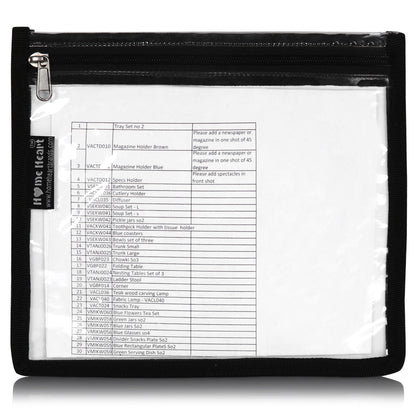 HOME HEART Brands multi-Purpose Water Resistant Clear Pvc Organizer Bag with Zipper Closure 6&4 pack X- Large Size 10"x13"(Made in India)