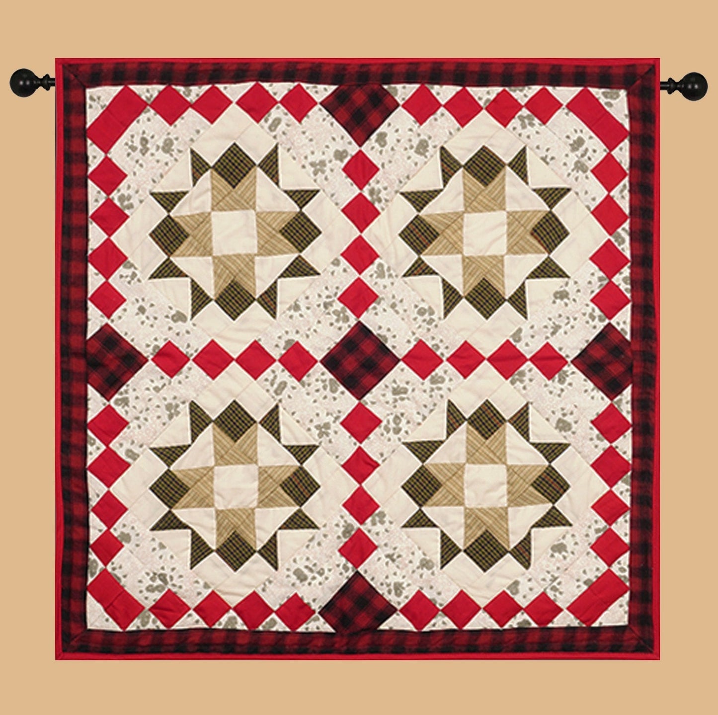 Table runner, small quilt,Wallhanging  Table Toppers multi prints Twinkle star patchwork with sew pocket by HOME HEART Brands(Made in India)